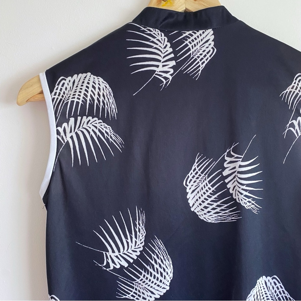 Vintage Pleskin Black White Leaf Print Dress - Picture 12 of 17